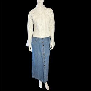 Lace Coquette High Neck Blouse Cottage Core